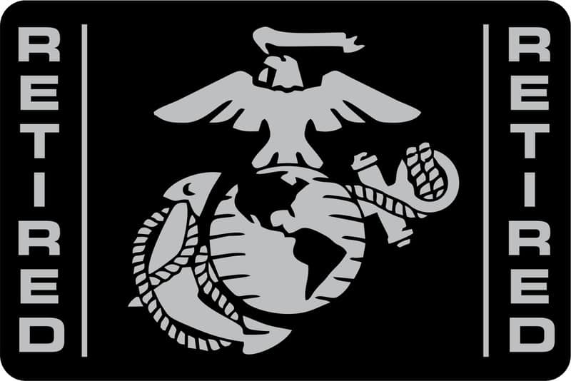 USMC - Retired Marine Corps EGA - Tow Hitch Cover